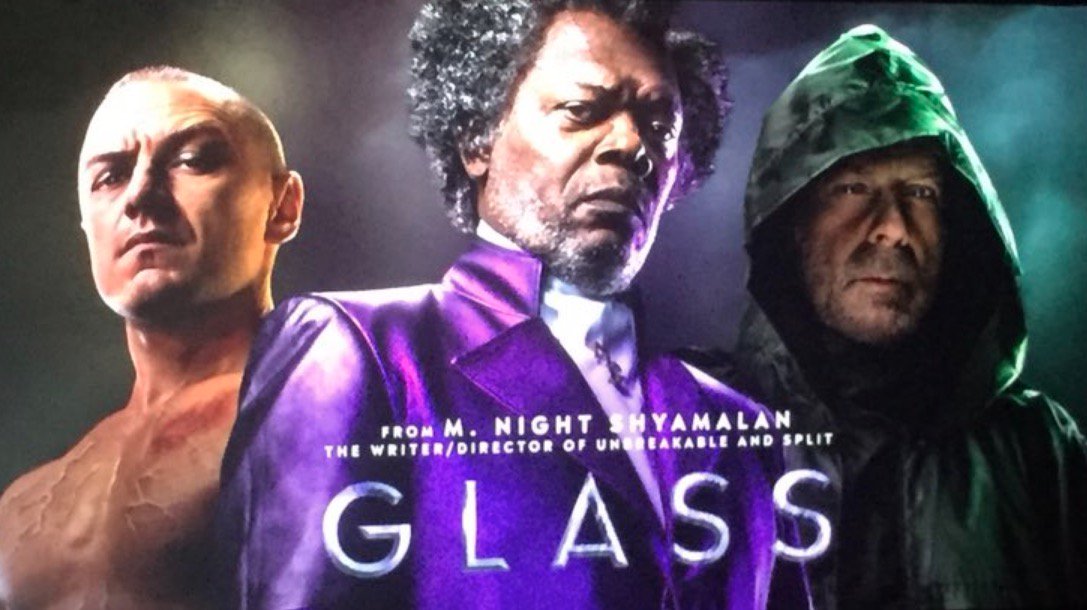 Glass reúne James McAvoy, Samuel L. Jackson e Bruce Willis.